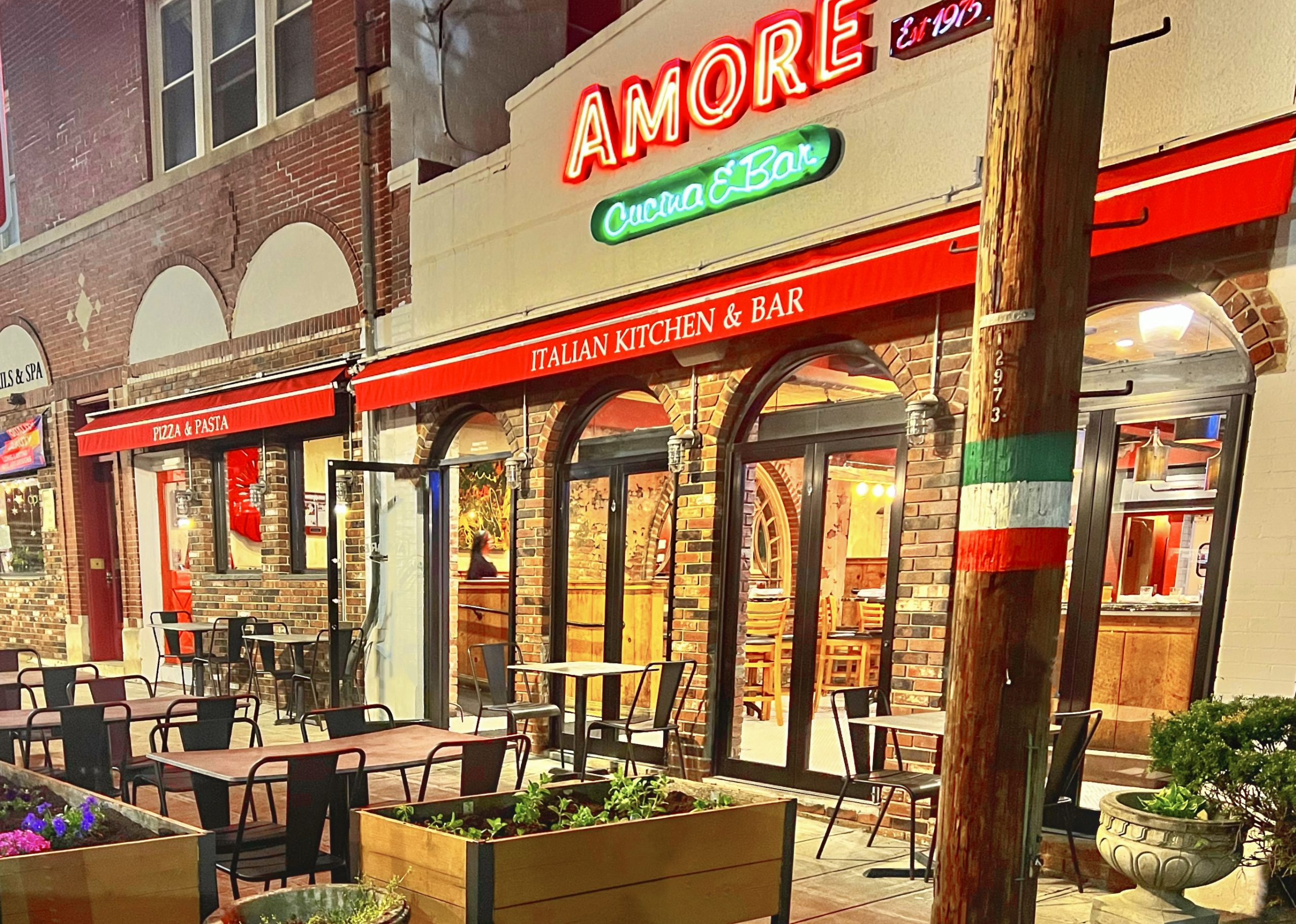 Exterior stylized photo of Amore Cucina & Bar in Stamford, CT